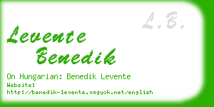 levente benedik business card